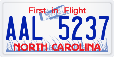 NC license plate AAL5237