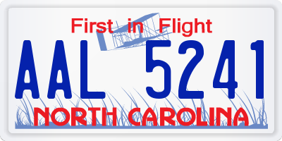 NC license plate AAL5241