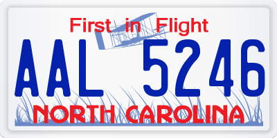 NC license plate AAL5246