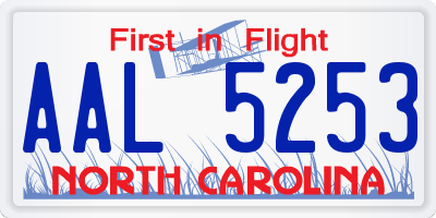 NC license plate AAL5253