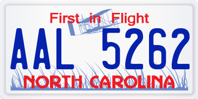 NC license plate AAL5262