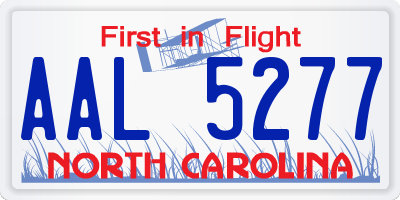 NC license plate AAL5277