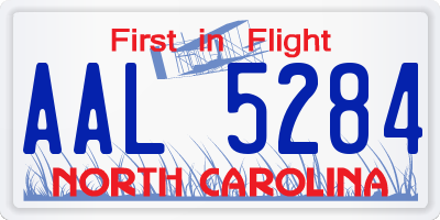 NC license plate AAL5284