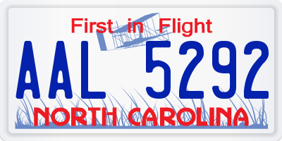 NC license plate AAL5292