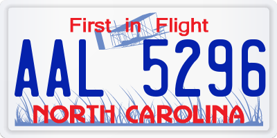 NC license plate AAL5296