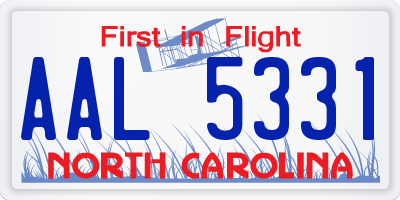 NC license plate AAL5331