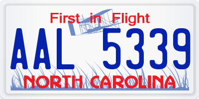 NC license plate AAL5339