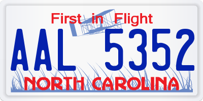 NC license plate AAL5352