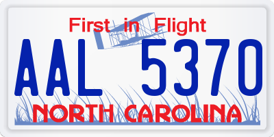 NC license plate AAL5370