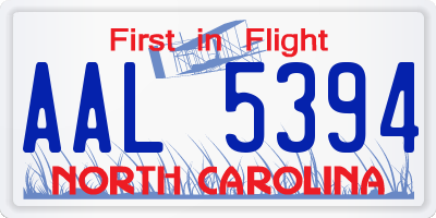 NC license plate AAL5394