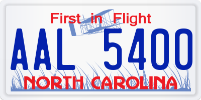 NC license plate AAL5400