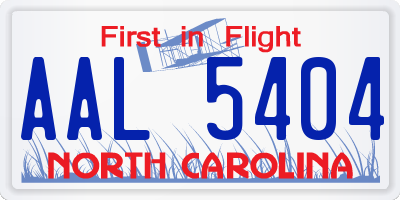 NC license plate AAL5404
