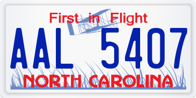 NC license plate AAL5407