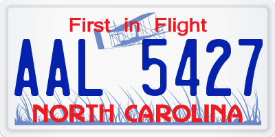 NC license plate AAL5427