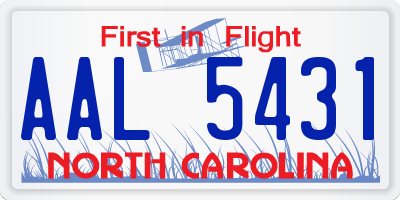 NC license plate AAL5431