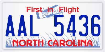 NC license plate AAL5436