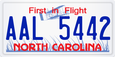 NC license plate AAL5442