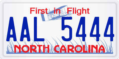 NC license plate AAL5444