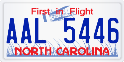 NC license plate AAL5446