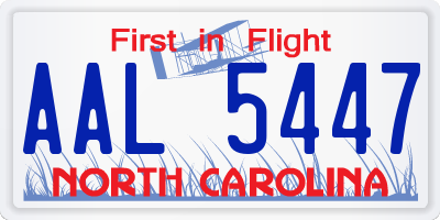 NC license plate AAL5447