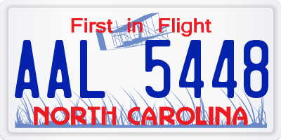 NC license plate AAL5448