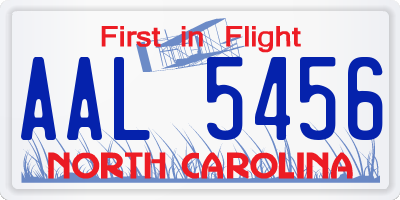 NC license plate AAL5456
