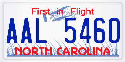 NC license plate AAL5460
