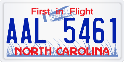 NC license plate AAL5461