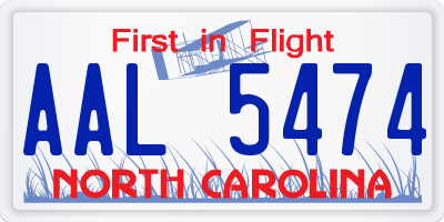 NC license plate AAL5474
