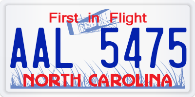NC license plate AAL5475