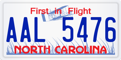 NC license plate AAL5476