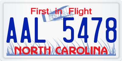 NC license plate AAL5478
