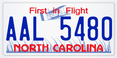 NC license plate AAL5480