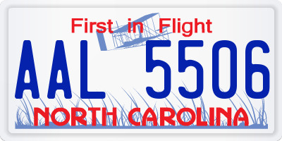 NC license plate AAL5506