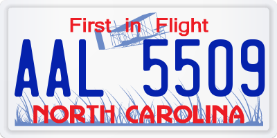 NC license plate AAL5509
