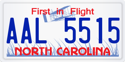 NC license plate AAL5515