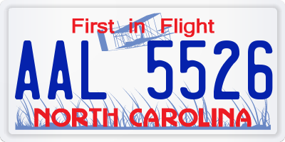 NC license plate AAL5526