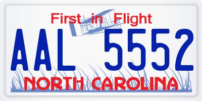 NC license plate AAL5552