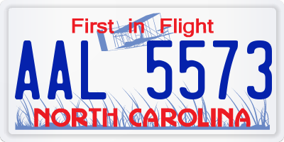 NC license plate AAL5573