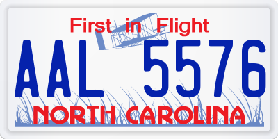 NC license plate AAL5576