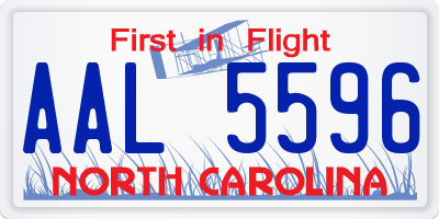 NC license plate AAL5596