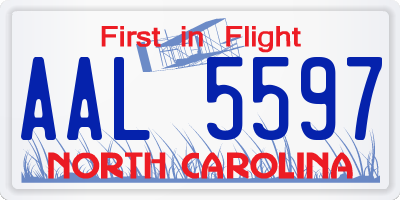NC license plate AAL5597