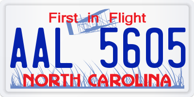 NC license plate AAL5605