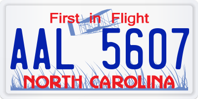 NC license plate AAL5607