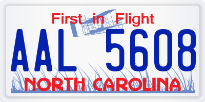 NC license plate AAL5608