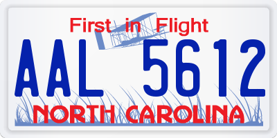 NC license plate AAL5612