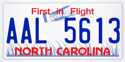 NC license plate AAL5613