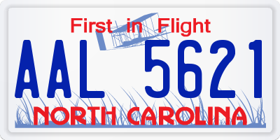 NC license plate AAL5621