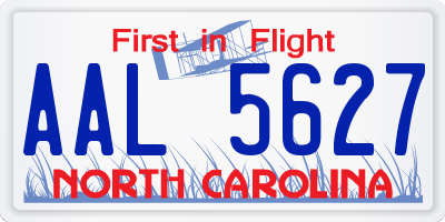 NC license plate AAL5627