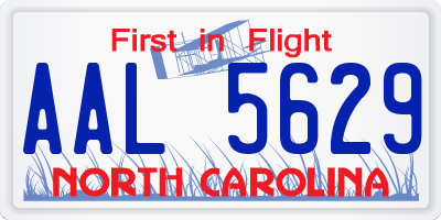 NC license plate AAL5629